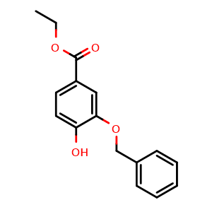 Chemical structure of ethyl 3-(benzyloxy)-4-hydroxybenzoate , CAS 188564-63-8, AChemBlock S89329
