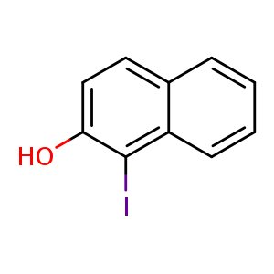 Chemical structure of 1-iodonaphthalen-2-ol , CAS 2033-42-3, AChemBlock S89333