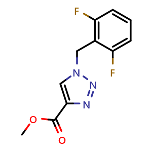 Chemical structure of methyl 1-(2,6-difluorobenzyl)-1H-1,2,3-triazole-4-carboxylate , CAS 217448-86-7, AChemBlock S89343