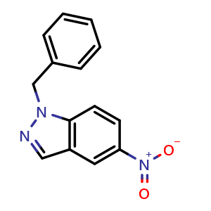 Chemical structure of 1-benzyl-5-nitro-1H-indazole , CAS 23856-20-4, AChemBlock S89350