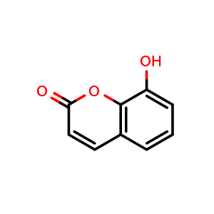 Chemical structure of 8-hydroxy-2H-chromen-2-one , CAS 2442-31-1, AChemBlock S89351