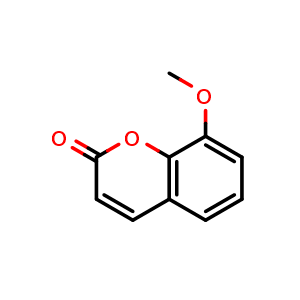 Chemical structure of 8-methoxy-2H-chromen-2-one , CAS 2445-81-0, AChemBlock S89352