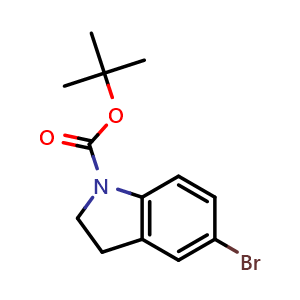 Chemical structure of tert-Butyl 5-bromoindoline-1-carboxylate , CAS 261732-38-1, AChemBlock S89359