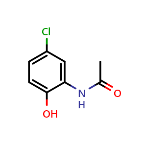 Chemical structure of N-(5-chloro-2-hydroxyphenyl)acetamide , CAS 26488-93-7, AChemBlock S89361