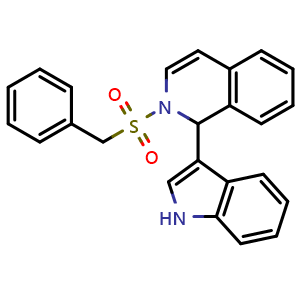 Chemical structure of 2-(benzylsulfonyl)-1-(1H-indol-3-yl)-1,2-dihydroisoquinoline , CAS 313526-24-8, AChemBlock S89370