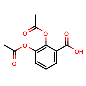 Chemical structure of 2,3-diacetoxybenzoic acid , CAS 486-79-3, AChemBlock S89415
