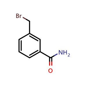 Chemical structure of 3-(bromomethyl)benzamide , CAS 509073-67-0, AChemBlock S89422