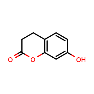 Chemical structure of 7-hydroxychroman-2-one , CAS 5631-67-4, AChemBlock S89435