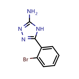 Chemical structure of 5-(2-bromophenyl)-4H-1,2,4-triazol-3-amine , CAS 59301-25-6, AChemBlock S89443