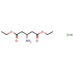 Chemical structure of diethyl 3-aminopentanedioate hydrochloride , CAS 60793-95-5, AChemBlock S89448
