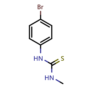 Chemical structure of 1-(4-bromophenyl)-3-methylthiourea , CAS 61449-55-6, AChemBlock S89451