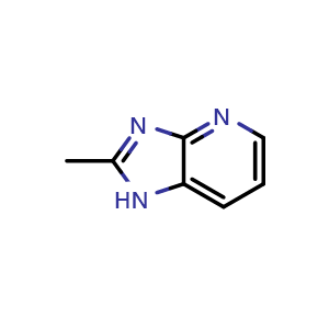 Chemical structure of 2-methyl-1H-imidazo[4,5-b]pyridine , CAS 68175-07-5, AChemBlock S89471