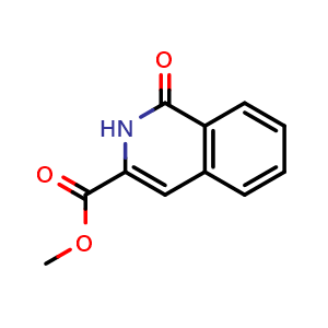 Chemical structure of methyl 1-oxo-1,2-dihydroisoquinoline-3-carboxylate , CAS 69454-42-8, AChemBlock S89476