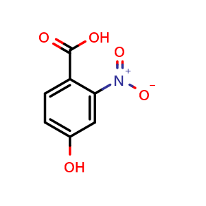 Chemical structure of 4-hydroxy-2-nitrobenzoic acid , CAS 74230-08-3, AChemBlock S89481