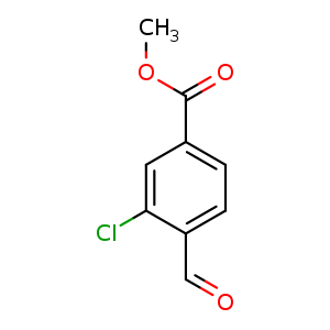 Chemical structure of methyl 3-chloro-4-formylbenzoate , CAS 74733-26-9, AChemBlock S89484