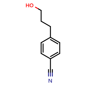 Chemical structure of 4-(3-hydroxypropyl)benzonitrile , CAS 83101-12-6, AChemBlock S89498