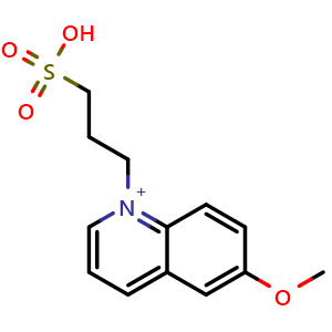 Chemical structure of 6-methoxy-1-(3-sulfopropyl)quinolin-1-ium , CAS 83907-40-8, AChemBlock S89499