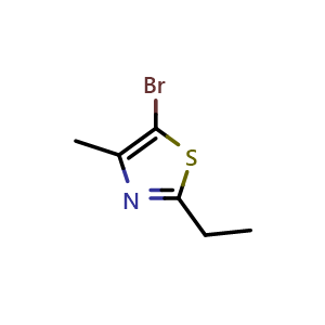 Chemical structure of 5-bromo-2-ethyl-4-methylthiazole , CAS 863190-90-3, AChemBlock S89507