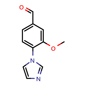 Chemical structure of 4-(1H-Imidazol-1-yl)-3-methoxybenzaldehyde , CAS 870837-70-0, AChemBlock S89511