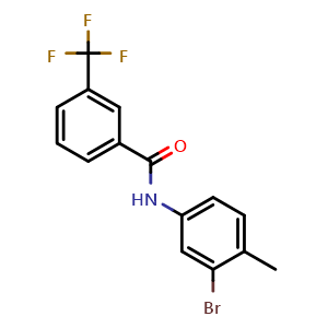 Chemical structure of N-(3-bromo-4-methylphenyl)-3-(trifluoromethyl)benzamide , CAS 876322-59-7, AChemBlock S89515