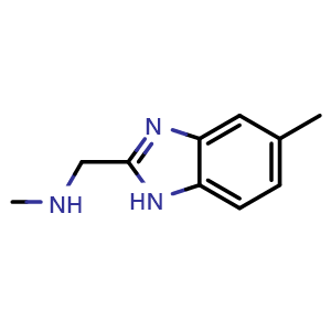 Chemical structure of N-methyl-1-(5-methyl-1H-benzo[d]imidazol-2-yl)methanamine , CAS 887571-32-6, AChemBlock S89520