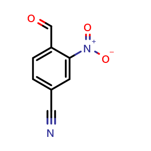 Chemical structure of 4-formyl-3-nitrobenzonitrile , CAS 90178-78-2, AChemBlock S89523
