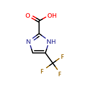 Chemical structure of 5-(trifluoromethyl)-1H-imidazole-2-carboxylic acid , CAS 915230-46-5, AChemBlock S89526