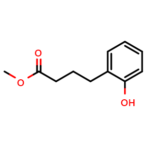 Chemical structure of methyl 4-(2-hydroxyphenyl)butanoate , CAS 93108-07-7, AChemBlock S89535