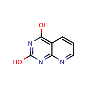 Chemical structure of pyrido[2,3-d]pyrimidine-2,4-diol , CAS 21038-66-4, AChemBlock S89549