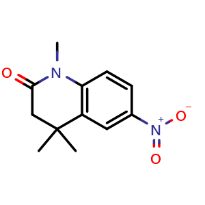 Chemical structure of 1,4,4-trimethyl-6-nitro-3,4-dihydroquinolin-2(1H)-one , CAS 144583-89-1, AChemBlock S89557