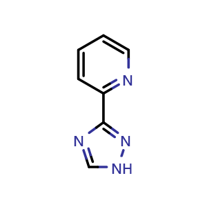 Chemical structure of 2-(1H-1,2,4-triazol-3-yl)pyridine , CAS 23195-62-2, AChemBlock S89565