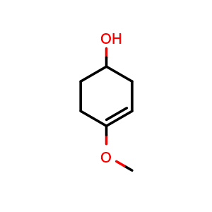 Chemical structure of 4-methoxycyclohex-3-en-1-ol , CAS 69125-55-9, AChemBlock S89575