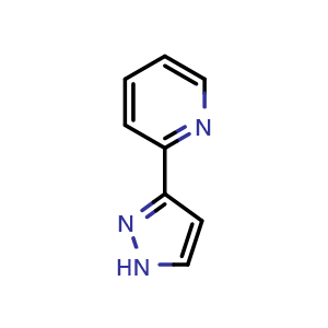 Chemical structure of 2-(1H-pyrazol-3-yl)pyridine , CAS 75415-03-1, AChemBlock S89578