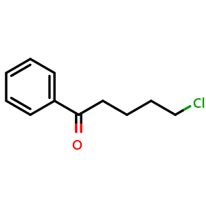 Chemical structure of 5-chloro-1-phenylpentan-1-one , CAS 942-93-8, AChemBlock S89582
