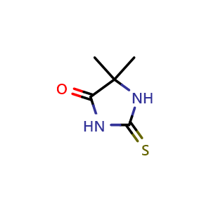 Chemical structure of 5,5-dimethyl-2-thioxoimidazolidin-4-one , CAS 15998-93-3, AChemBlock S89588