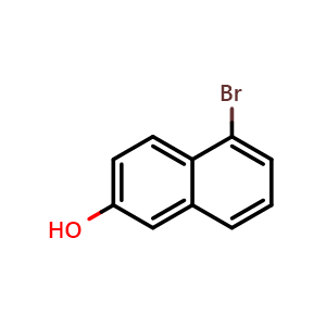 Chemical structure of 5-bromonaphthalen-2-ol , CAS 116632-05-4, AChemBlock S89605