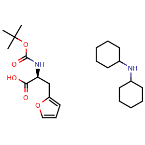 Chemical structure of Boc-L-2-Furylalanine DCHA , CAS 331730-08-6, AChemBlock S89624