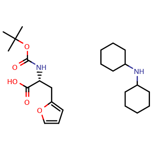 Chemical structure of Boc-D-2-Furylalanine DCHA , CAS 331730-09-7, AChemBlock S89625