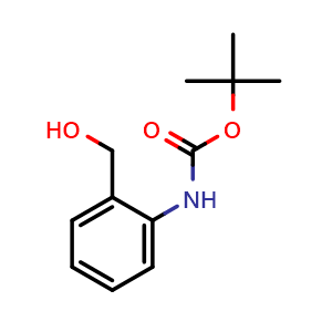Chemical structure of Tert-butyl N-[2-(hydroxymethyl)phenyl]carbamate , CAS 164226-32-8, AChemBlock S89694