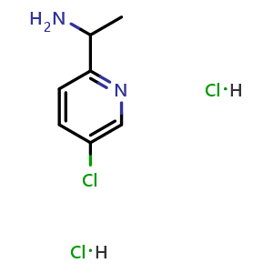 Chemical structure of 1-(5-CHLOROPYRIDIN-2-YL)ETHANAMINE 2 hydrochloride , CAS 1803583-32-5, AChemBlock S89754