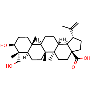 Chemical structure of 23-Hydroxybetulinic acid , CAS 85999-40-2, AChemBlock S89783