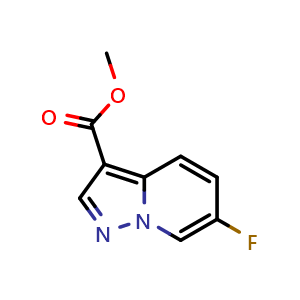 Chemical structure of Methyl 6-fluoropyrazolo[1,5-a]pyridine-3-carboxylate , CAS 1802489-63-9, AChemBlock S89824