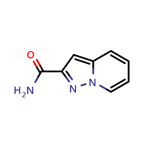 Chemical structure of Pyrazolo[1,5-a]pyridine-2-carboxamide , CAS 885275-08-1, AChemBlock S89828