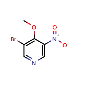 Chemical structure of 3-Bromo-4-methoxy-5-nitropyridine , CAS 31872-76-1, AChemBlock T100011