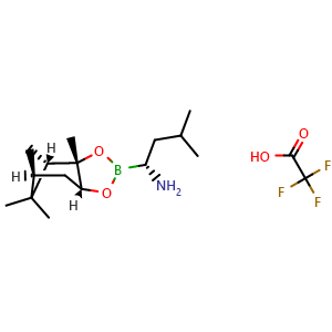 (R)-3-methyl-1-((3aS,4S,6S,7aR)-3a,5,5-trimethylhexahydro-4,6-methanobenzo[d][1,3,2]dioxaborol-2-yl)butan-1-amine 2,2,2-trifluoroacetate