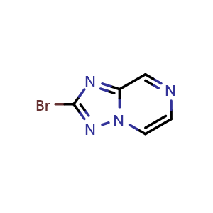 Chemical structure of 2-bromo-[1,2,4]triazolo[1,5-a]pyrazine , CAS 1359702-68-3, AChemBlock T100027