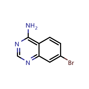 Chemical structure of 7-Bromoquinazolin-4-amine , CAS 1123169-43-6, AChemBlock T100032