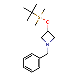 Chemical structure of (1-benzylazetidin-3-yl)oxy-tert-butyl-dimethyl-silane , CAS 2387600-38-4, AChemBlock T100044