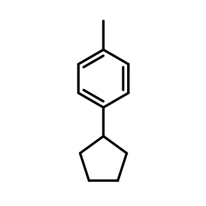 Chemical structure of 1-cyclopentyl-4-methylbenzene , CAS 827-55-4, AChemBlock T100046