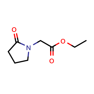 Chemical structure of ethyl 2-(2-oxopyrrolidin-1-yl)acetate , CAS 61516-73-2, AChemBlock T100057